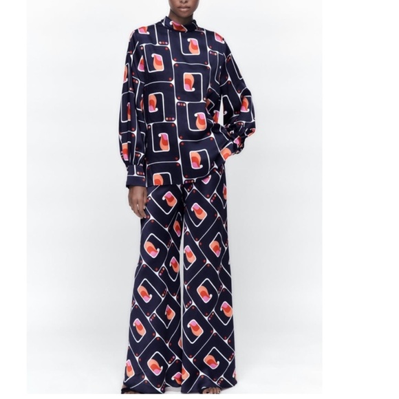 ZARA Geometric Print Pants - Picture 7 of 8